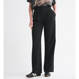 Abercrombie & Fitch Black Pleated Straight Leg Trousers Dress Pants size 4 / 27